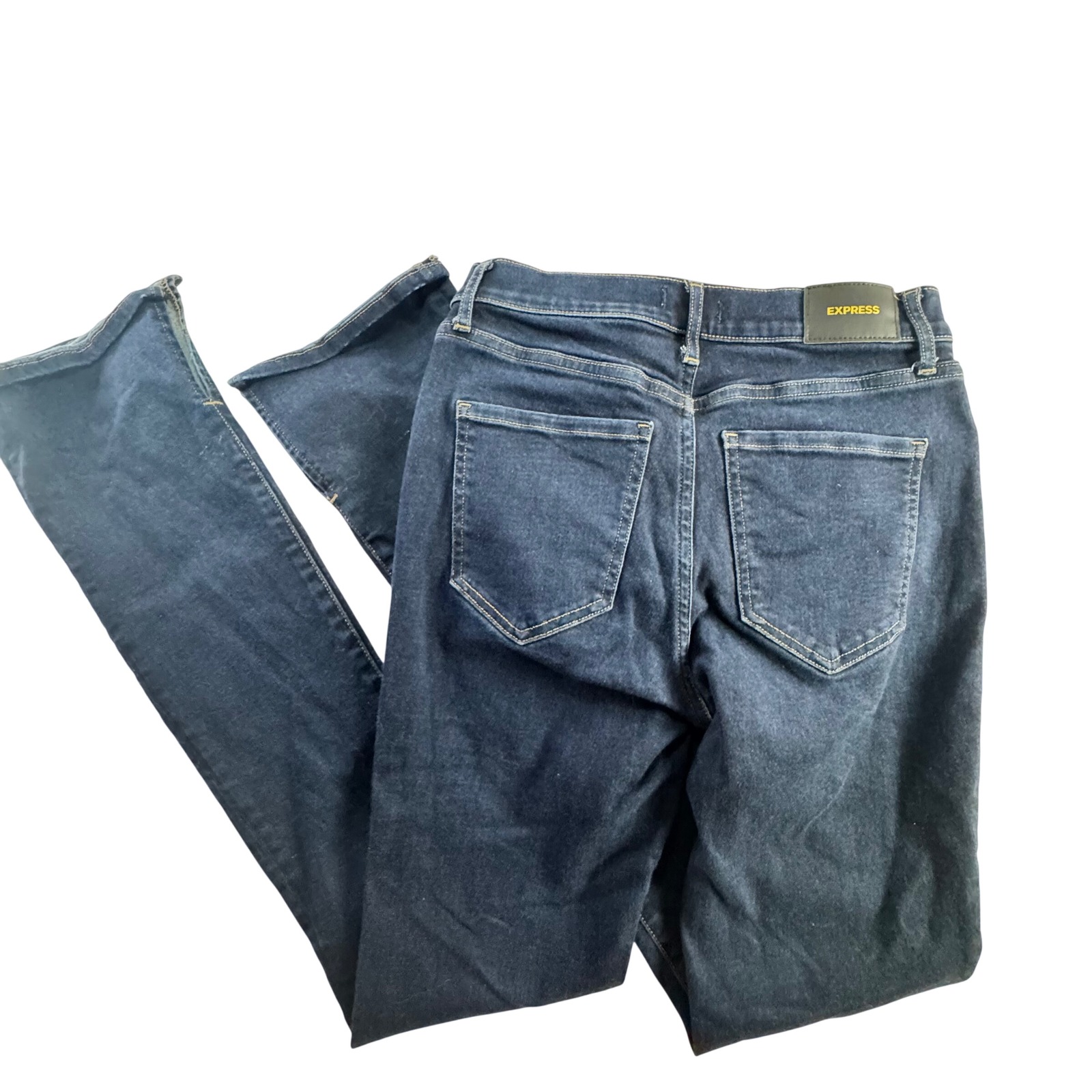 Express Womens Dark Wash High Rise Bootcut Denim Jeans Size 4r Indigo